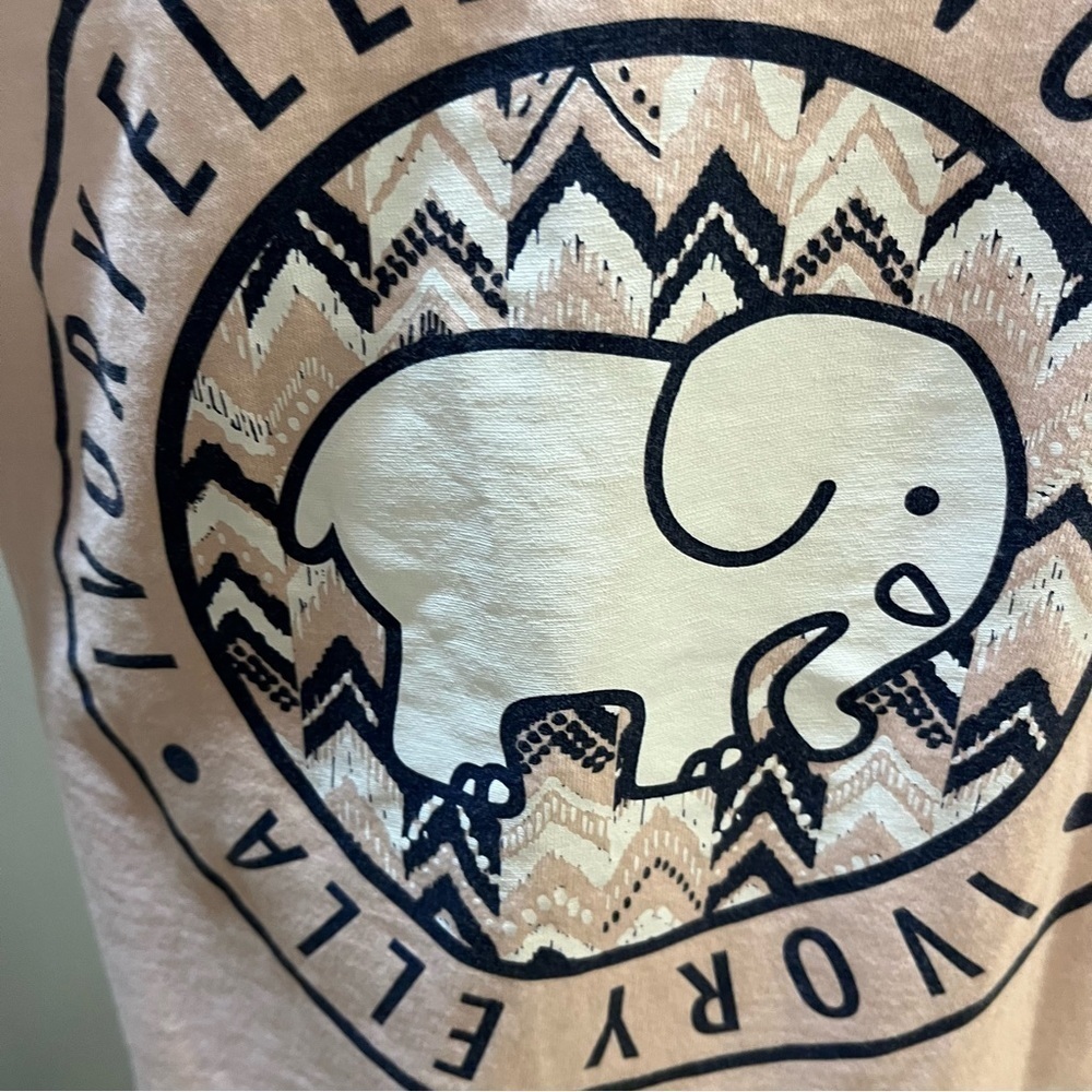 Ivory Ella Save the Elephants Light Pink Graphic Long Sleeve Tee Shirt Sz XS - Picture 7 of 7